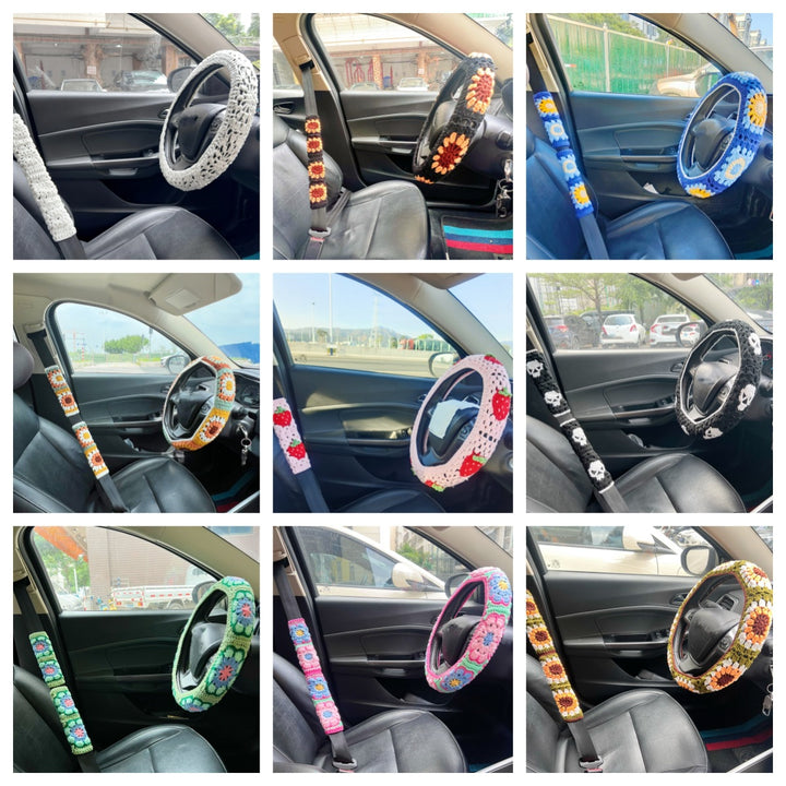 Car Interior Cute Flower Car Interior Steering Wheel Cover Non Slip Safe
