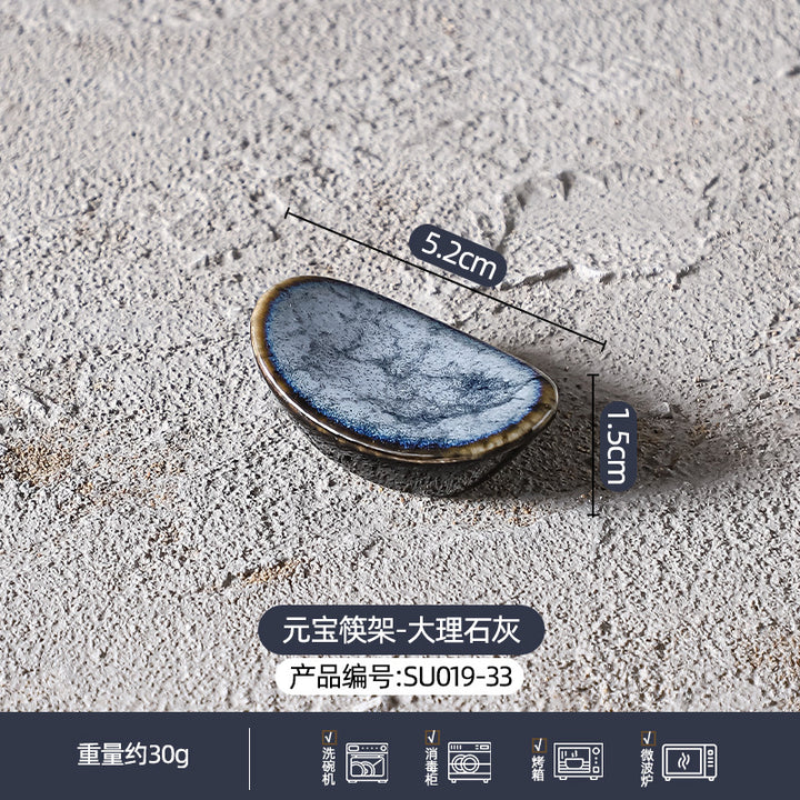 定制窑变陶瓷碗碟盘餐具套装大理石灰高级感餐厅酒店家用餐具组合