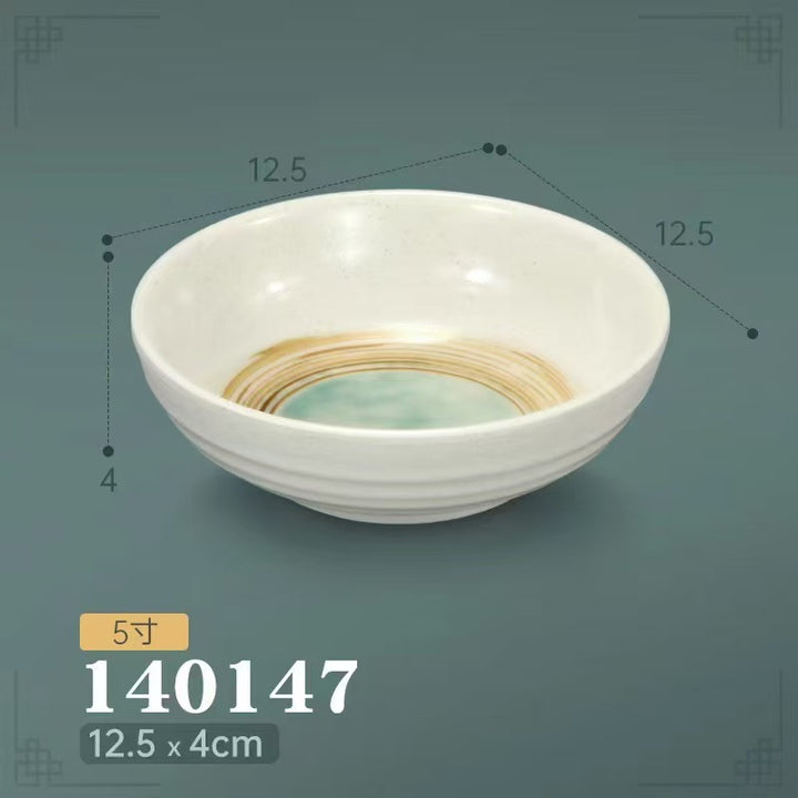 密胺火锅配菜盘牛肉盘仿瓷寿司盘韩式烤肉菜盘宫廷风酒店碗碟套装