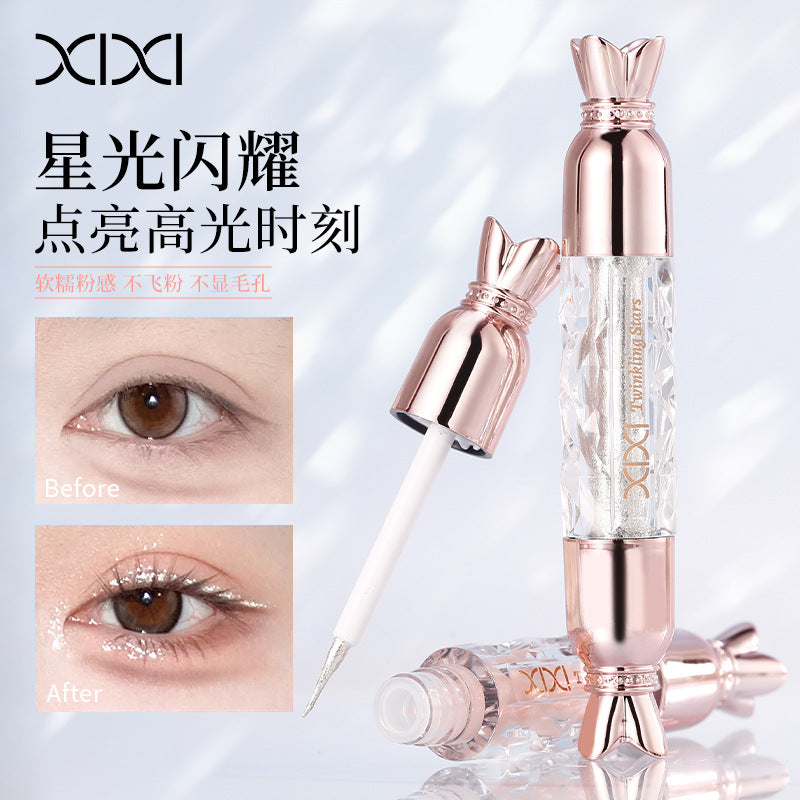 xixi清透眼影液亮片珠光爆闪亮晶晶液体眼影一滴泪卧蚕眼角提亮液