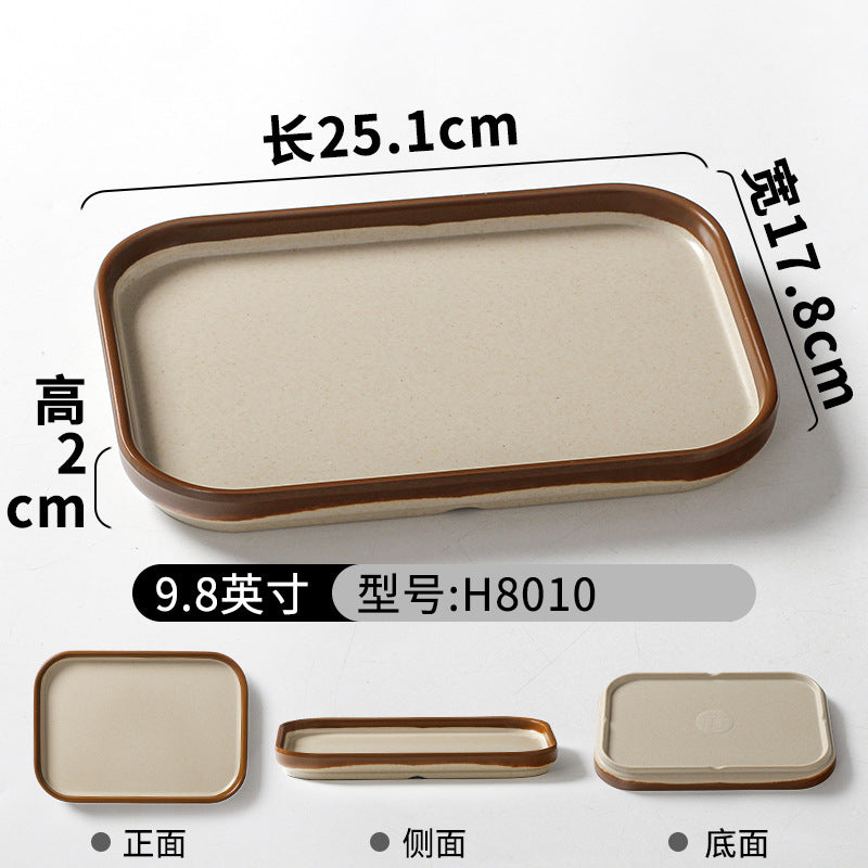 祥源美密胺创意复古餐具商用餐厅饭店火锅店盘子菜盘仿瓷塑料面碗