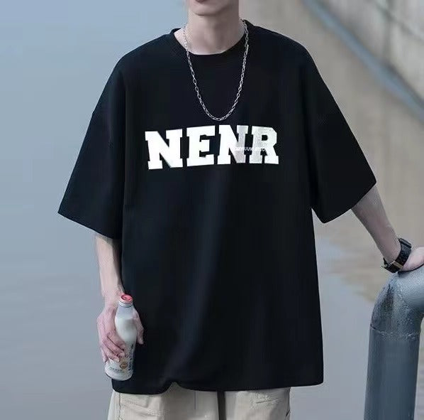 日系cityboy棉质短袖t恤男夏季ins潮牌港风宽松百搭五分半袖上衣