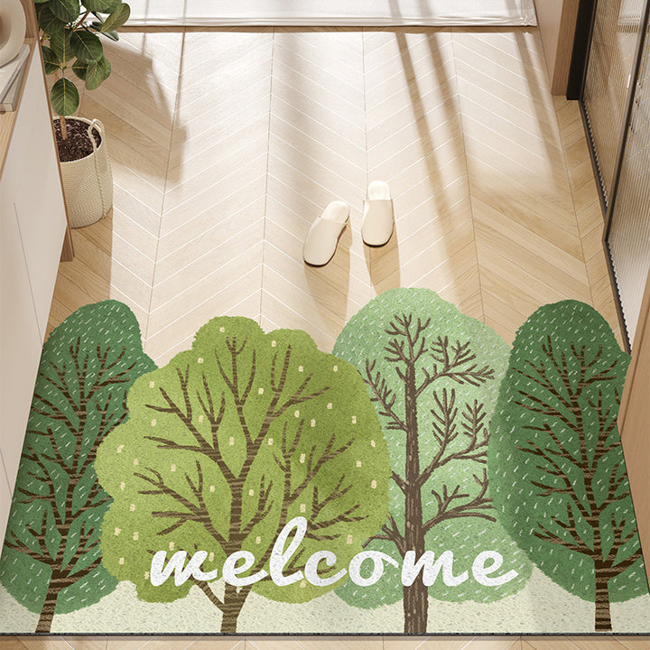 Floral Floor Mat Home Entryway Foot Mat Entryway Decor Stain Resistant Door Mat