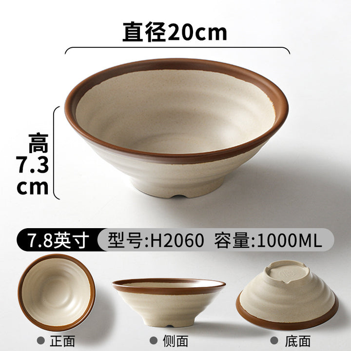 祥源美密胺创意复古餐具商用餐厅饭店火锅店盘子菜盘仿瓷塑料面碗