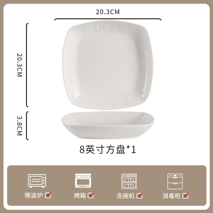 釉下彩家用纯白陶瓷餐具高级感米饭碗碗碟套装饭碗面碗汤碗组合