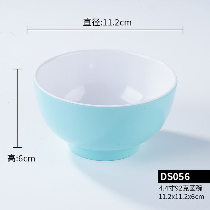 A5密胺小碗双色食堂餐具商用饭店餐饮米饭碗塑料小汤碗火锅蘸料碗