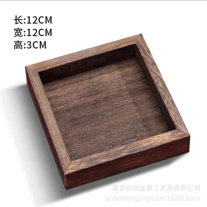 中式多格茶盘实木围炉煮茶茶点零食七件套托盘新款实木创意炭烧盘