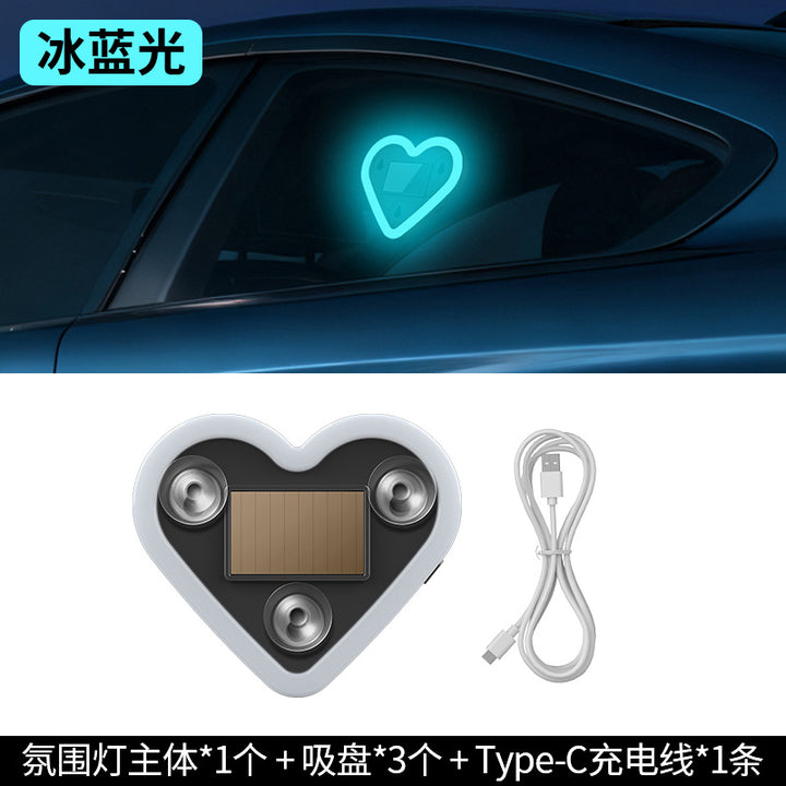 Car Solar Triangle Window Heart Shape Atmosphere __NS 73__ Neon Light – Interior Decoration