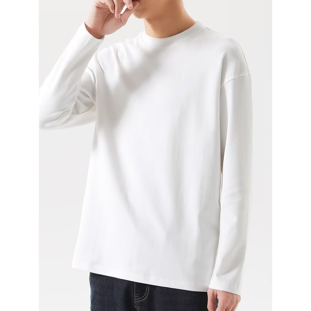 潮流生潮牌纯色长袖恤男款宽松情侣韩版衣服秋季上打底衫百搭