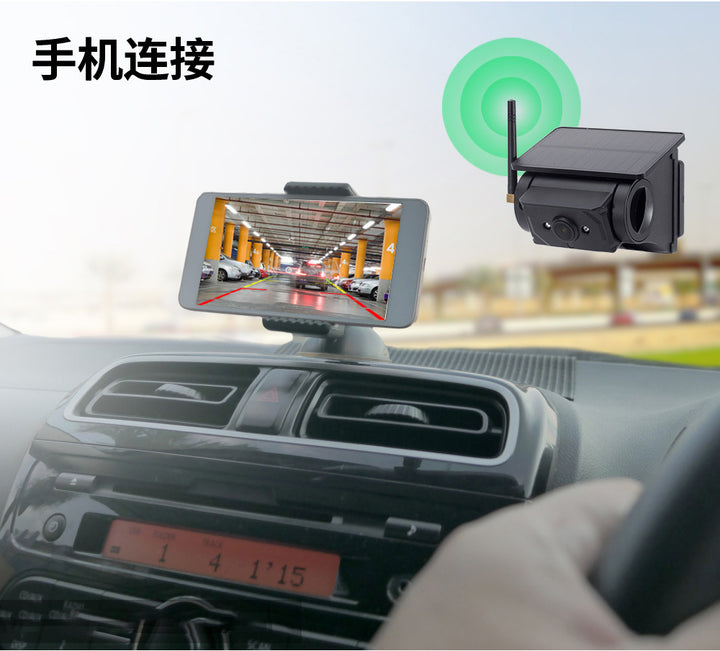 RV Truck 4-Channel Solar Wireless Dash Cam – HD Panoramic BSD Blind Warning