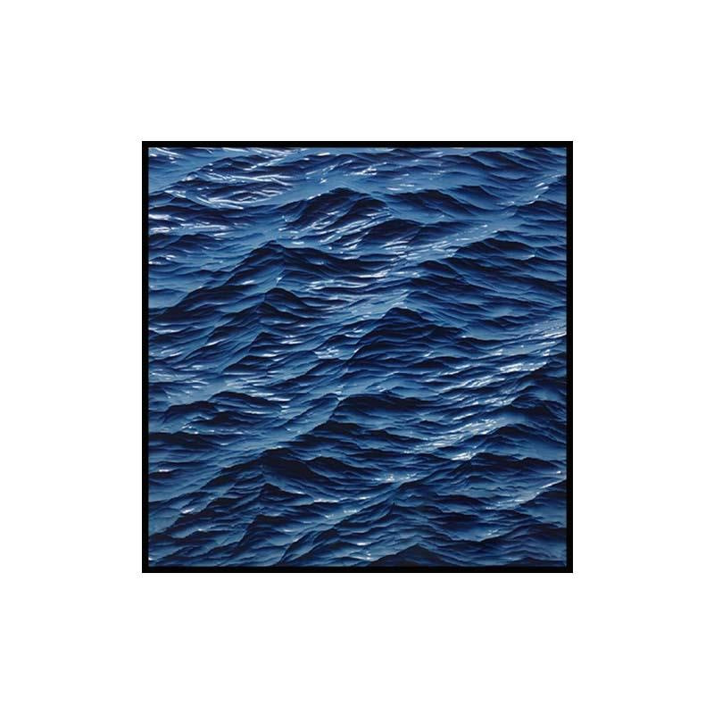 《掌心海》侘寂风海浪客厅装饰画蓝色卧室玄关平面喷绘背景墙挂画