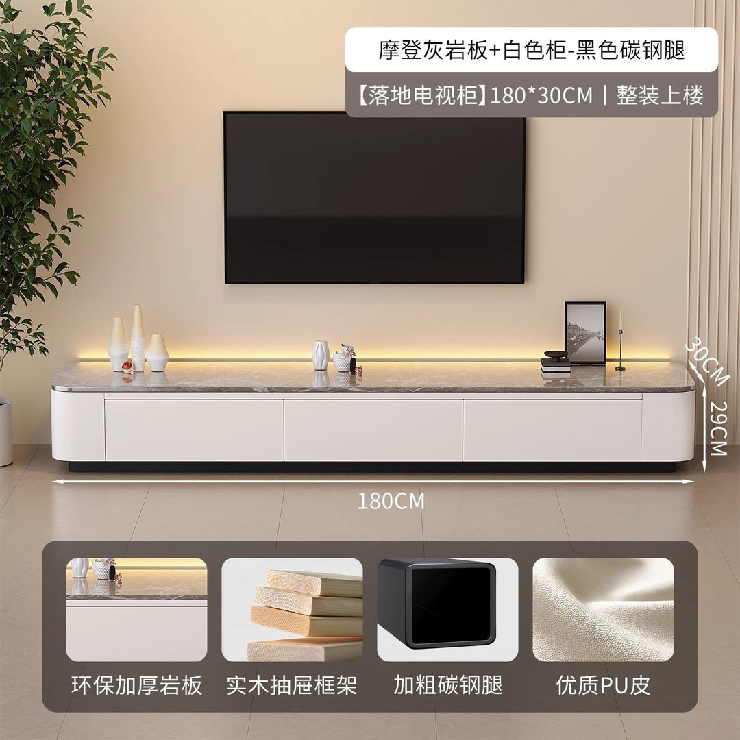 岩板电视柜客厅家用小户型轻奢高级感现代简约落地茶几电视柜组合