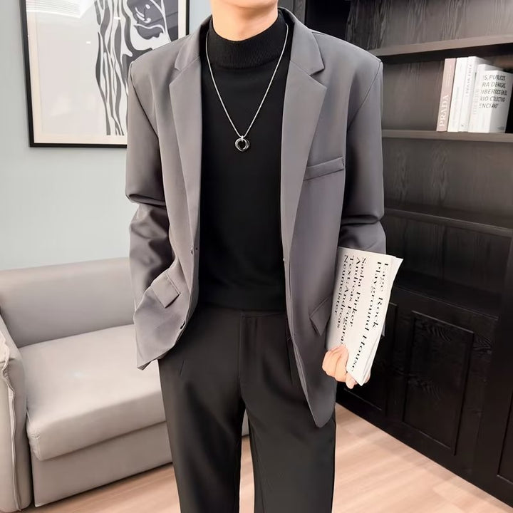男士休闲西装外套潮韩版帅气轻熟风上衣痞帅轻奢西服休闲百搭开衫
