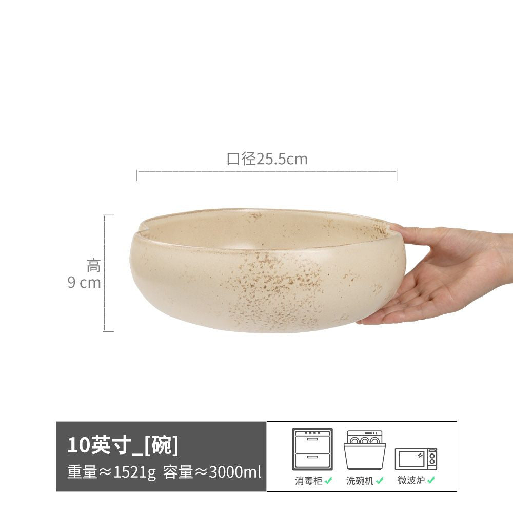 碗合集复古纯色陶瓷汤碗面碗圆形水果沙拉碗家用餐具批发复古菜碗