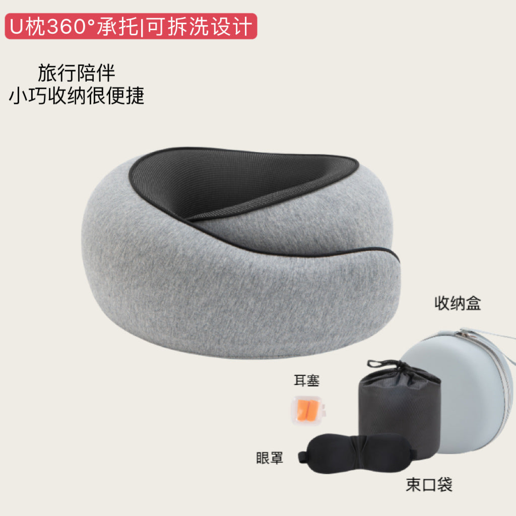 Portable Outdoor Travel Storage Set Memory Foam U Neck Pillow