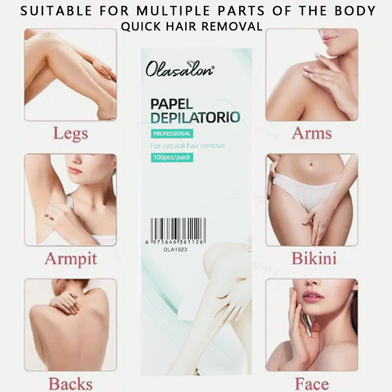 No-Residue Disposable Wax Strips – Non-Woven Hair Removal Wax Paper for Body