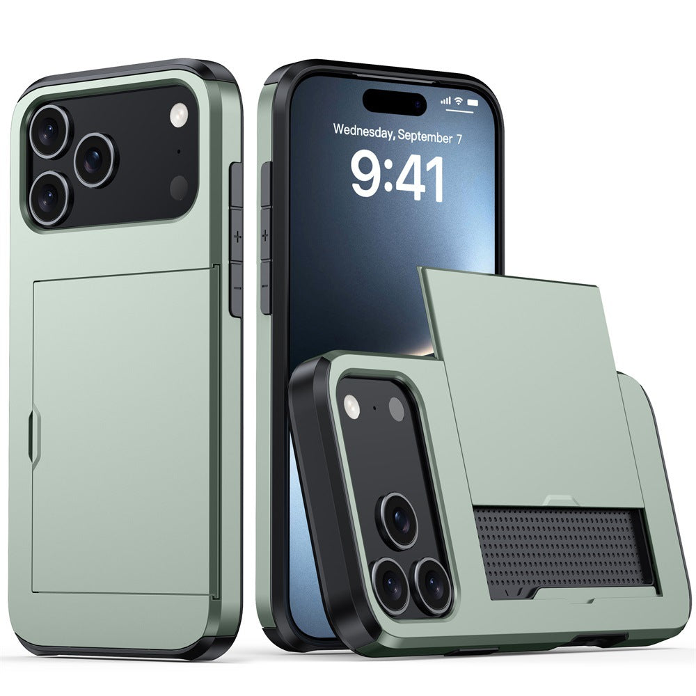 For iPhone 17 Phone Case iPhone 16 Slide 2-in-1 Shockproof 15 Pro Wallet Protective Case 34