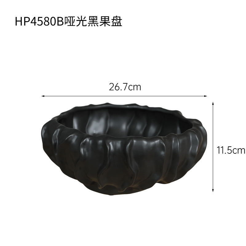 法式创意陶瓷水果盘摆件 客厅玄关茶几家用收纳艺术托盘软装饰品