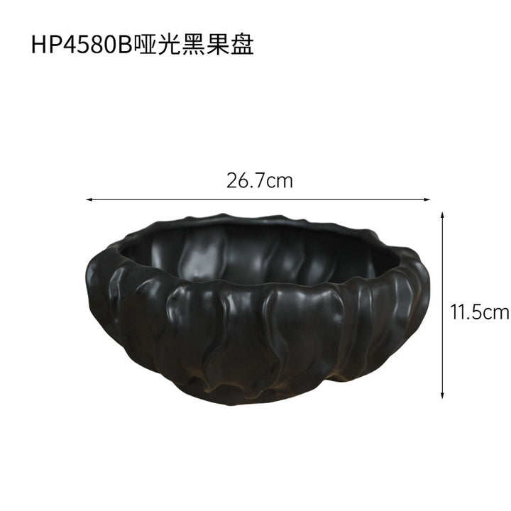 法式创意陶瓷水果盘摆件 客厅玄关茶几家用收纳艺术托盘软装饰品