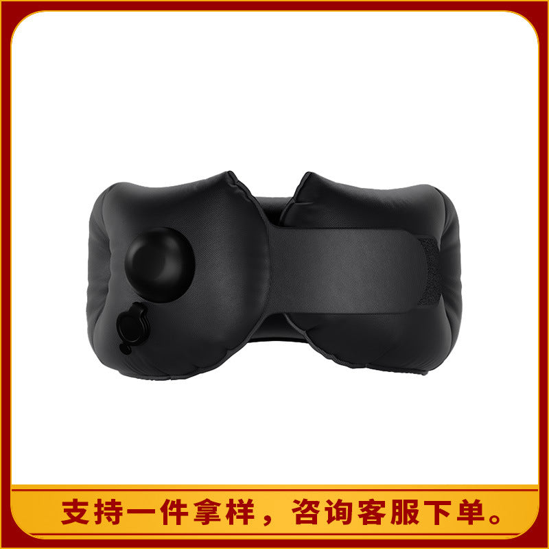 跨境u型充气颈枕便携旅行坐车飞机颈椎牵引器防低头u型枕厂家定制