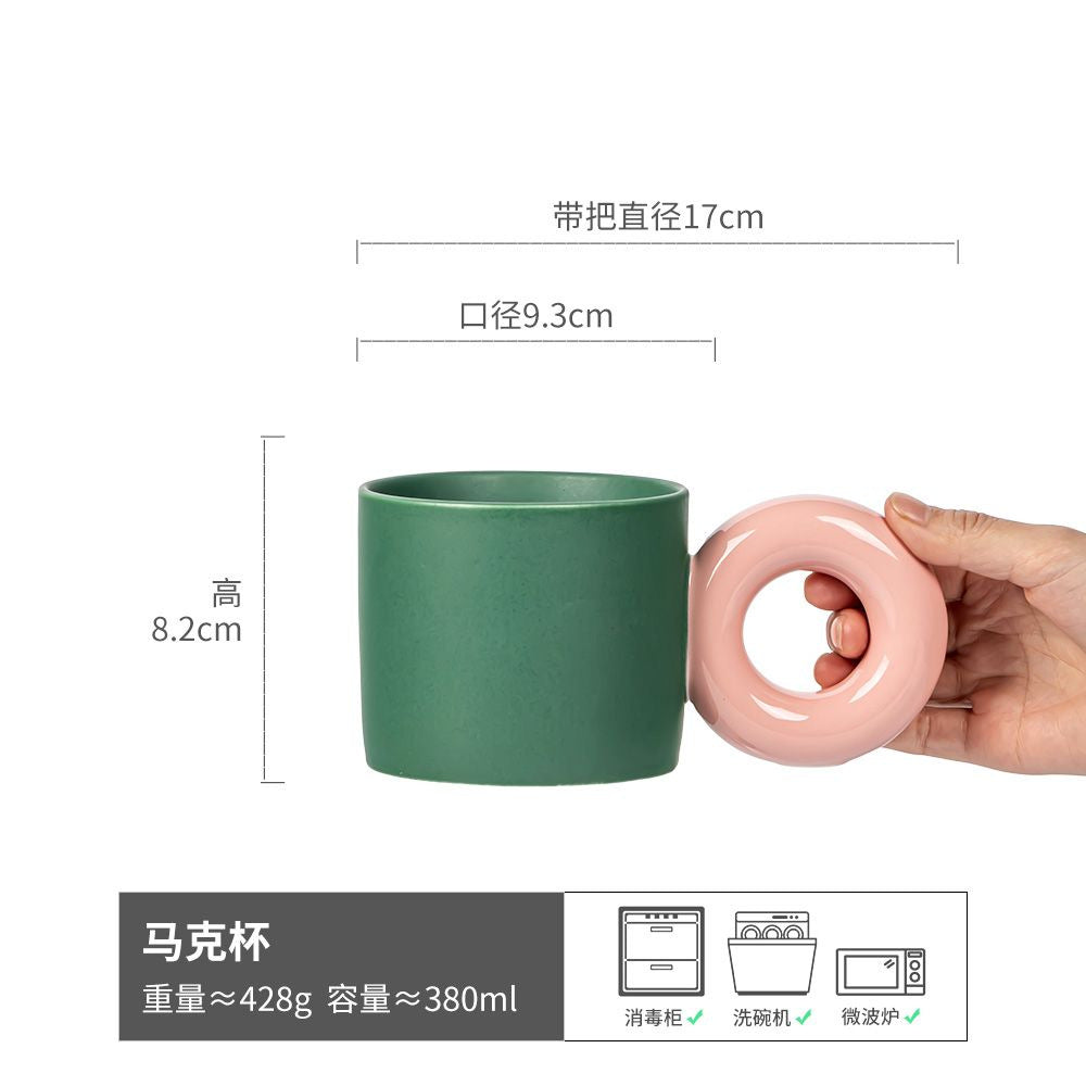 高颜值马克杯通用日式复古早餐杯咖啡水杯高档陶瓷大容量杯子批发