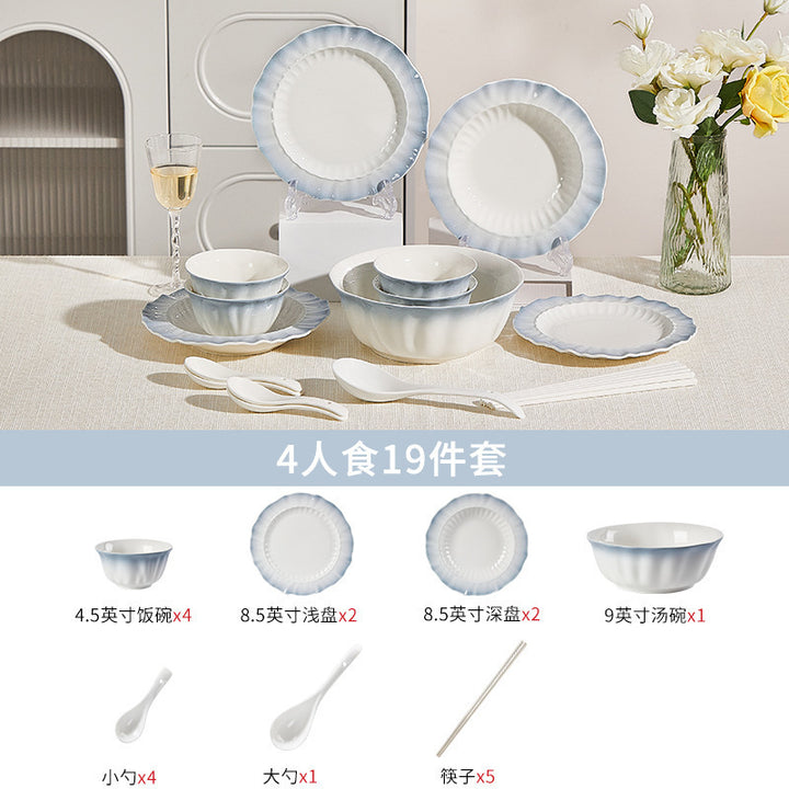 釉下彩陶瓷碗盘套装家用餐具2026新款整套乔迁新居高颜值碗筷碗具