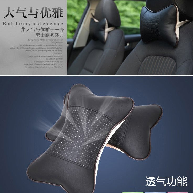 汽车丹尼皮头枕护颈枕车用头枕靠枕靠垫骨头枕四季靠枕记忆棉秋冬