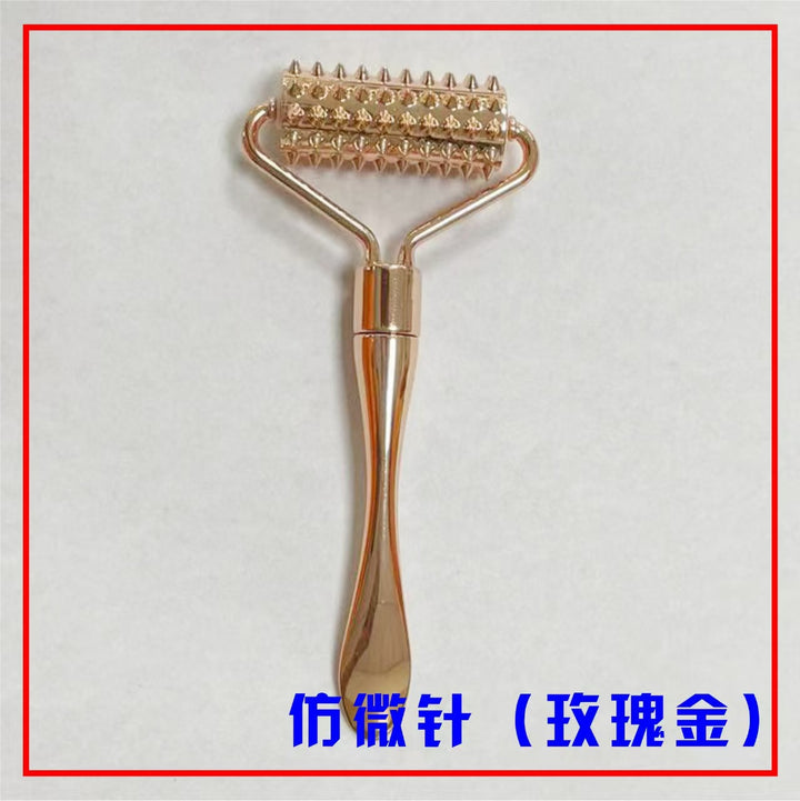 跨境专用金属眼霜棒微针滚轮按摩棒面部美容棒按摩器眼霜勺厂家