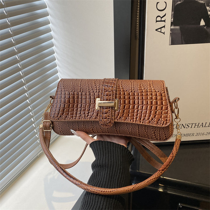 Spring New Retro Small Square Shoulder Bag – Women's Crocodile Pattern Bag