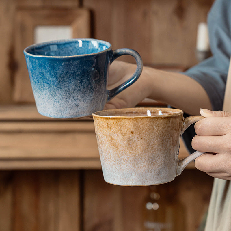 复古窑变釉马克杯日式陶瓷杯批发家用杯子水杯日式风咖啡杯情侣杯