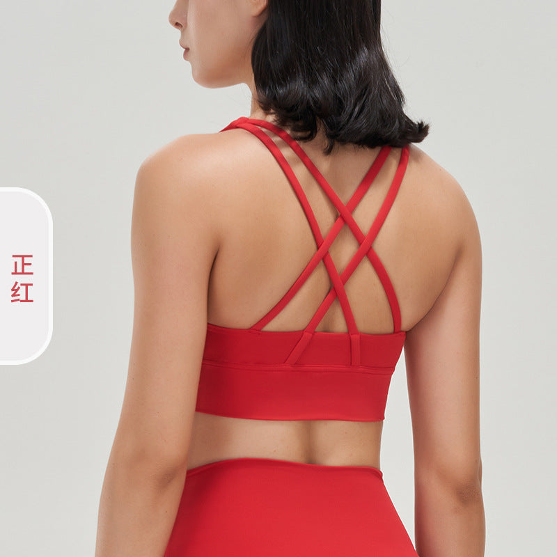 运动内衣女跑步防震秋季外穿美背健身bra背心专业训练瑜伽服文胸
