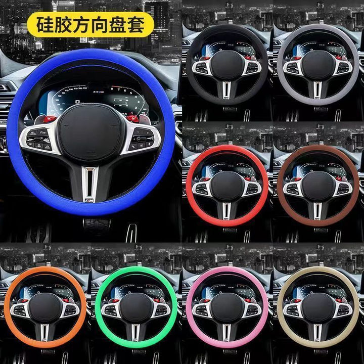 Unisex Summer Fashion Durable Non Slip Grip Cover All Season Universal Thin Soft Silicone Car Steering Wheel Cov