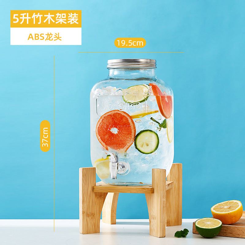 网红可乐酒炮 玻璃果汁鼎果汁罐 大容量饮料桶梅森罐酿酒瓶酵素桶