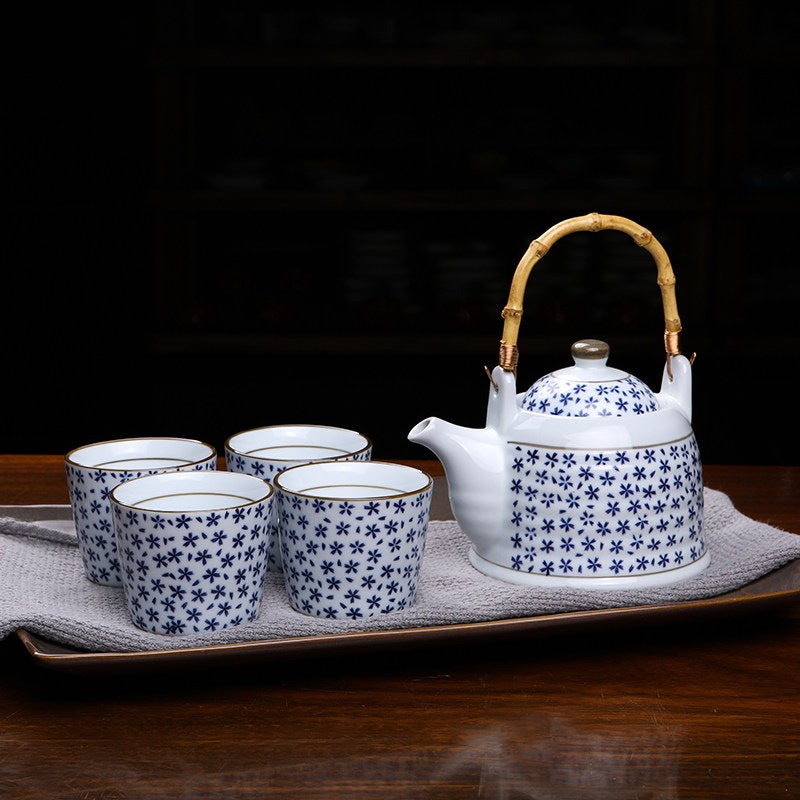 三分烧日式青花瓷水杯汤吞杯陶瓷复古功夫品茗杯单杯家用茶杯饮具