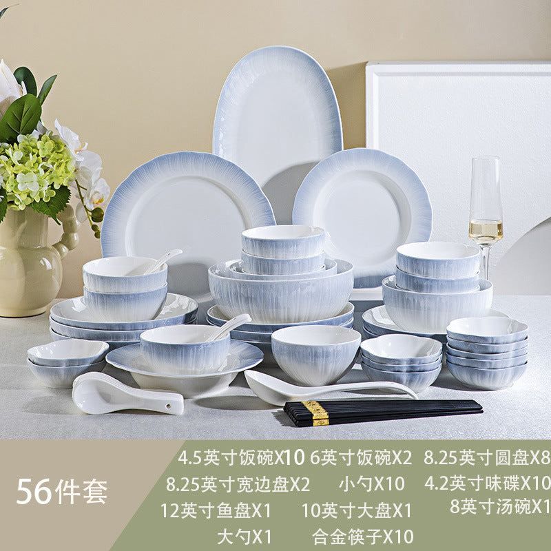 釉下彩陶瓷餐具套装饭碗沙拉碗面碗汤碗创意家用婚庆乔迁网红餐具