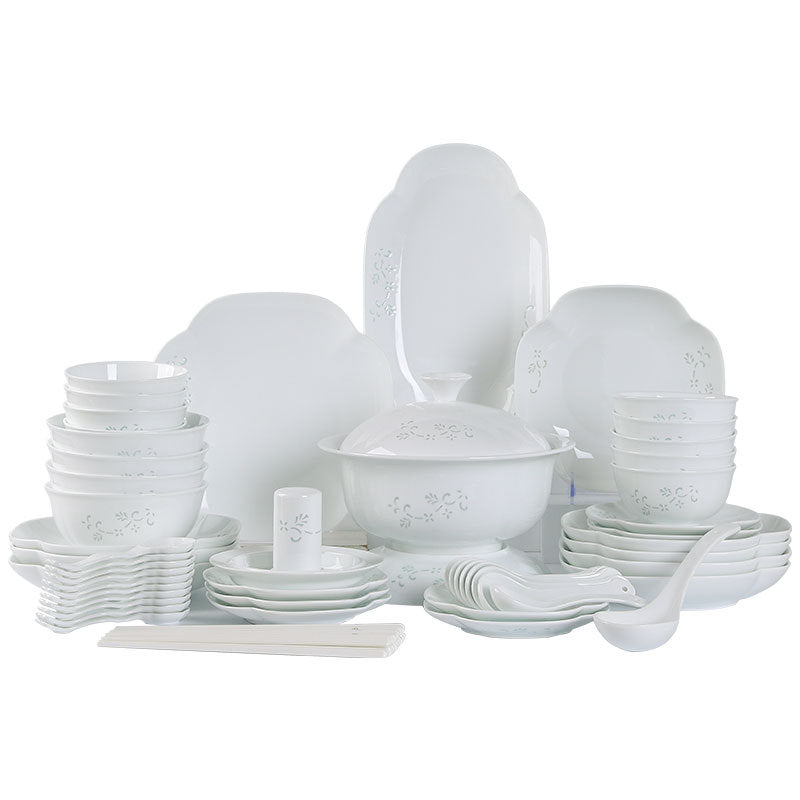 High Temperature Underglaze Porcelain Tableware Gift Housewarming Bowl Wheel Cover Home Bowl & Plate