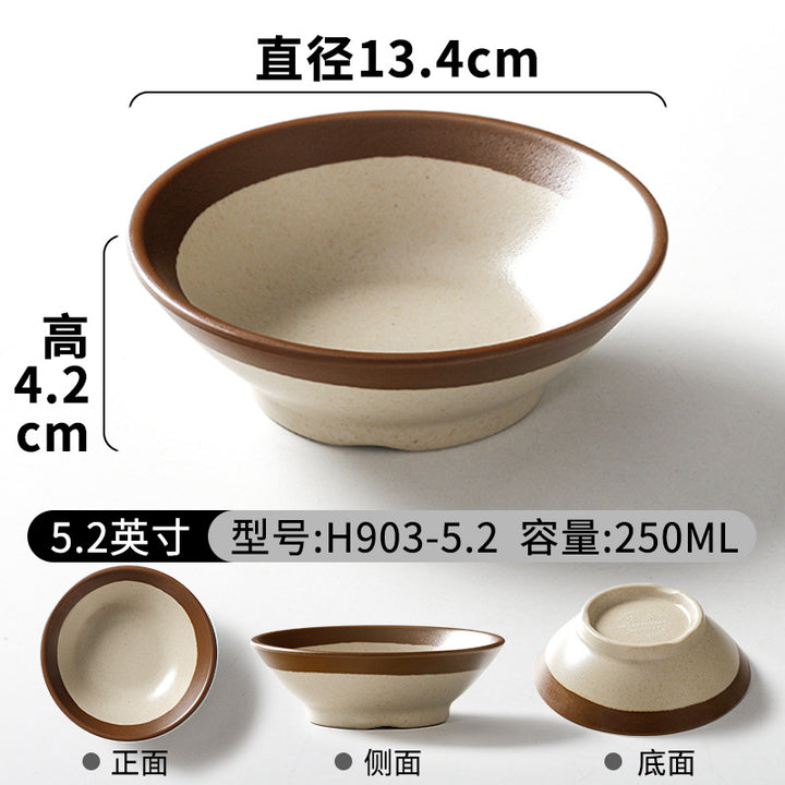 祥源美密胺创意复古餐具商用餐厅饭店火锅店盘子菜盘仿瓷塑料面碗