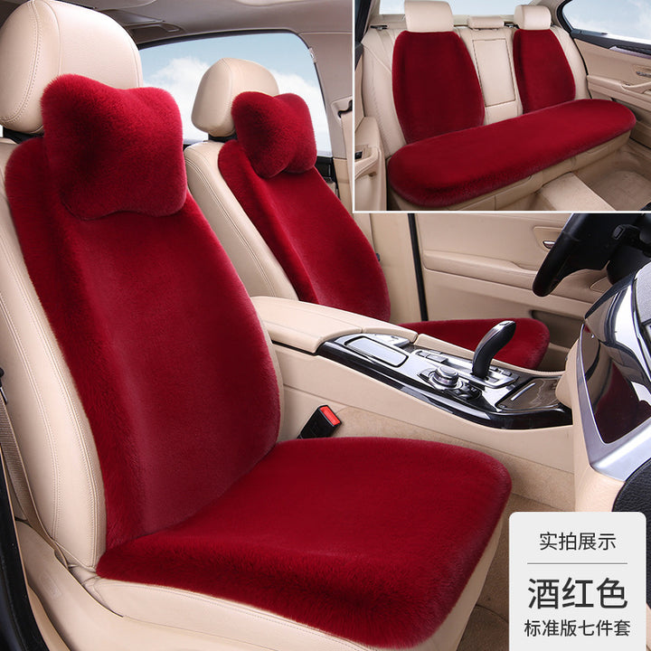Thickened Winter __NS 99__h Car Seat Cushion – 3-Piece Backrest Short Fur Single Seat Cover