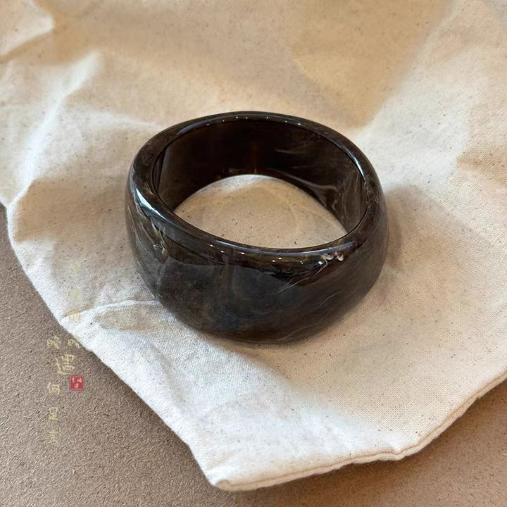 规则宽边亚克力醋酸手镯女夏复古几何小众设计学生闺蜜手饰批发