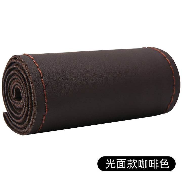 Top Layer Cowhide Steering Wheel Cover Large All Season Universal Car Genuine Leather Grip Cover