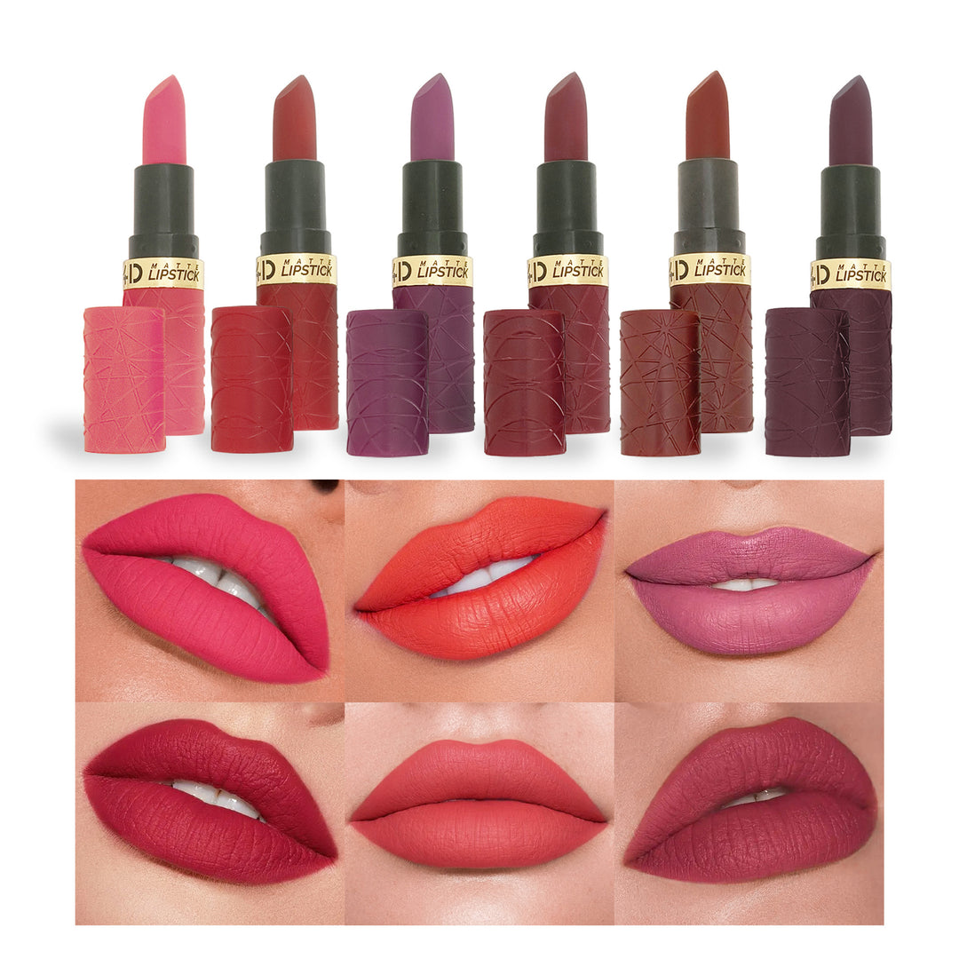 哑光口红6支装跨境12色豆沙色裸色丝滑Matte lipstick套装批发