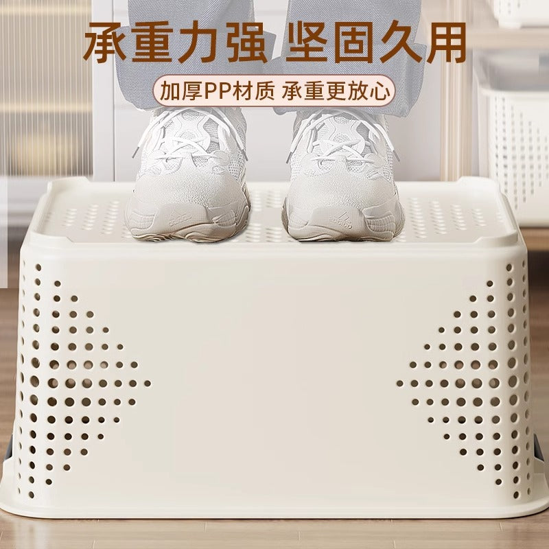 桌面收纳盒零食玩具整理盒家用塑料箱厨房储物篮子杂物收纳筐