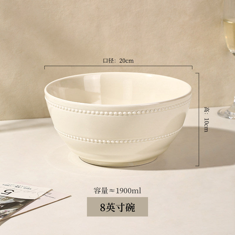 KANGMO Ceramic Underglaze Embossed Set - New Home Bowls Chopsticks & Spoons