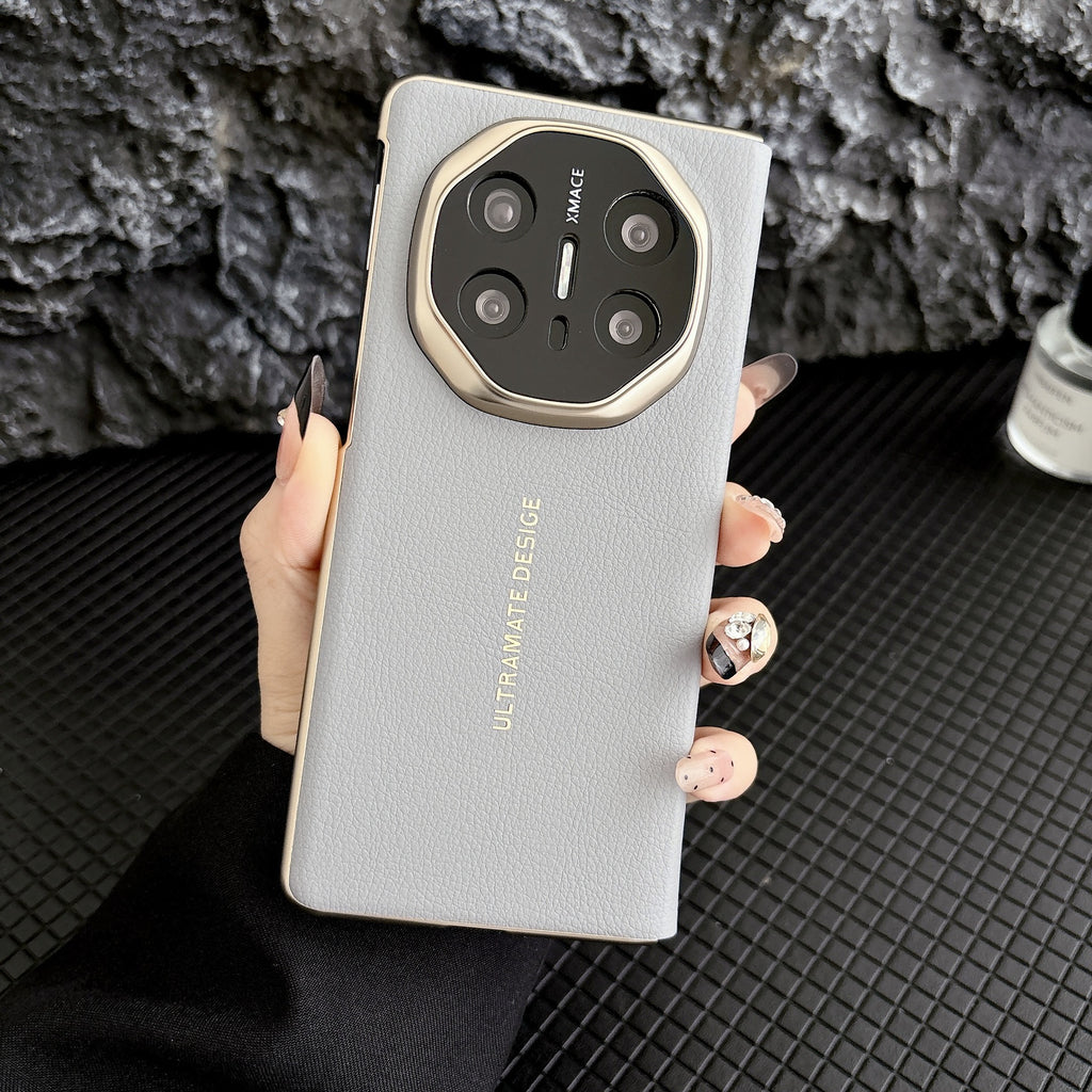 适用华为MateX5秒变XT电镀素皮手机壳X6智能视窗翻盖X3商务保护套