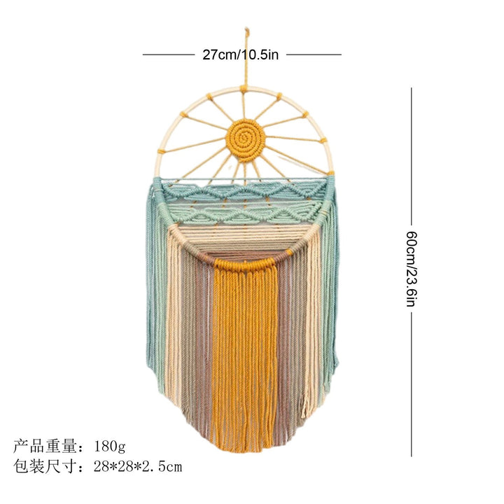 亚马逊彩色圆环流苏壁毯 民宿客厅卧室手工编织波西米亚壁挂装饰