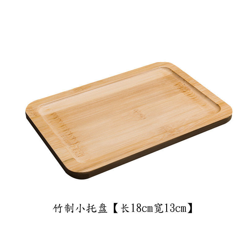 家用简约功夫茶具茶盘套装长方形储水日式密胺竹制小茶台沥水托盘