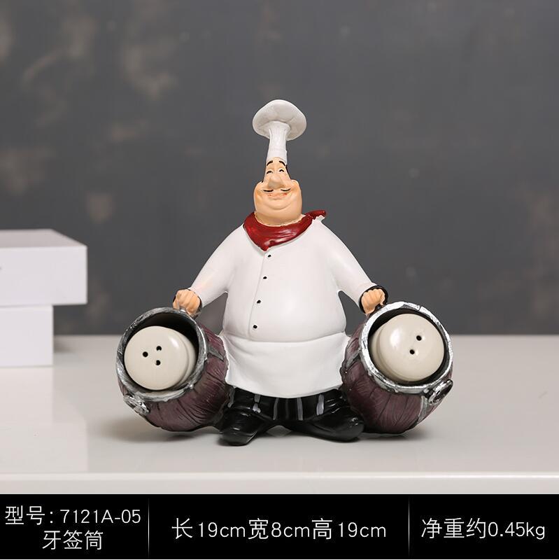 美式乡村创意树脂厨师摆件 家居餐厅咖啡厅时尚装饰功能摆件批发