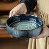 复古冰裂釉盘子陶瓷甜品盘家用高级感餐具早餐盘圆形西餐水果摆盘