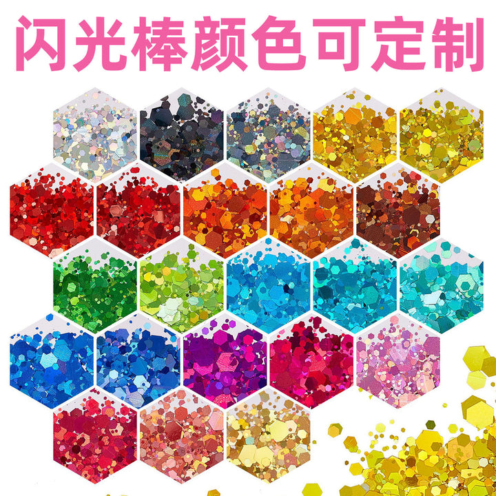 跨境热卖独立日身体高闪光亮片节日狂欢脸部装扮五角星高光泽彩妆