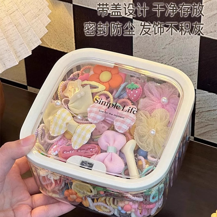 儿童发饰收纳盒小女孩头绳皮筋饰品盒发夹发卡头饰大容量首饰盒子